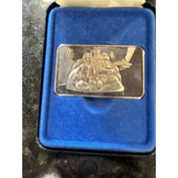 Vintage 1973 999 Silver Art Bar Nativity Scene Calvin Massey Mount Everest Mint - Picture 4 of 7